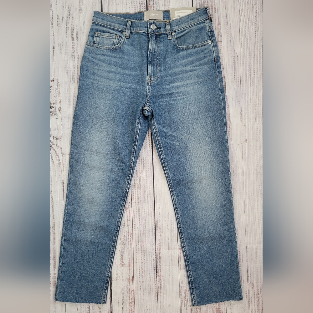 Everlane The Cheeky Jean High Rise Straight Leg Denim Pants 28 Ankle Crop NEW